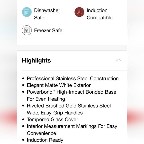 Cuisinart Clasaic 8QT Stainless Steel Stock Pot w/Cover & Brushed Gold Handles - Picture 4 of 12